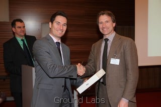 Ground Labs iPad 2 winner, Georg Hirschberg with Steve Cavey