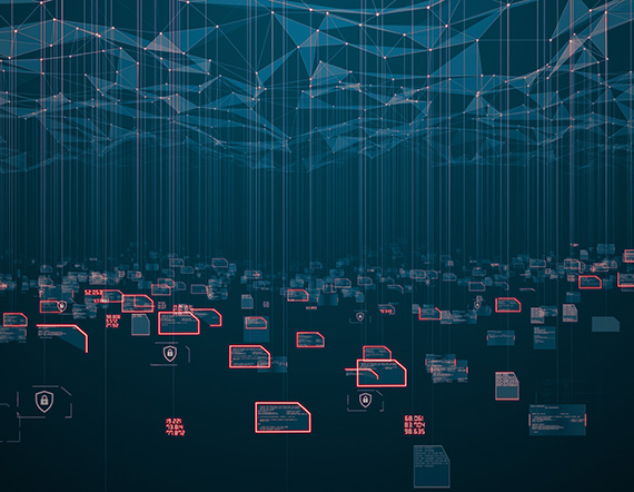 Global Big data mining visualization data center analytics IOT cloud computing AI - Illustration Rendering