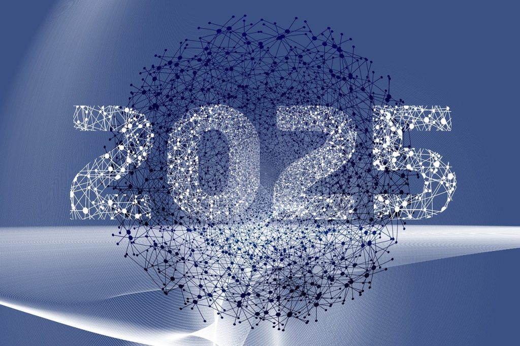 2025 sphere representing future trends in data management for 2025 and beyond